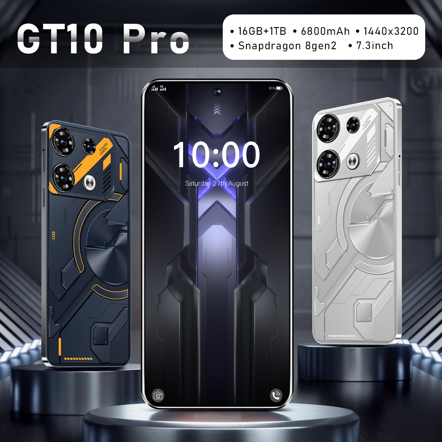 New Coming GT10 Pro Android Phones 6.53 Inch Big Screen 3G 2GB+16GB Dual Sim Mobile Phones